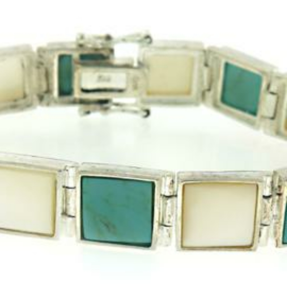Vintage Sterling Silver Turquoise Bracelet